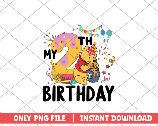 Winnie the pooh my 2th birthday disney png