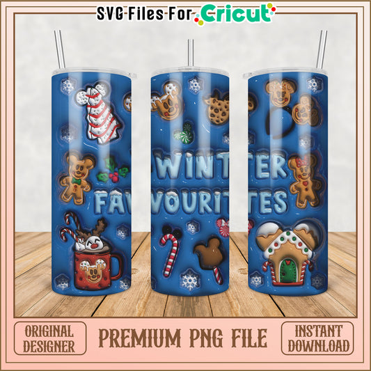 Winter Favorites Tumbler PNG File for Cricut Instant Download