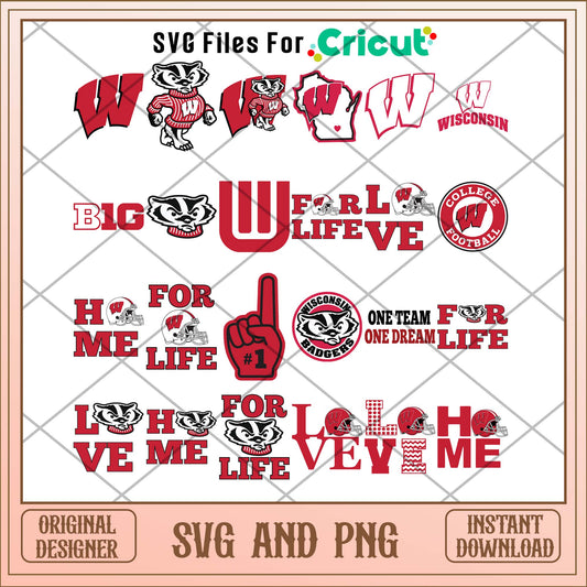 Wisconsin Badgers svg, Wisconsin Badgers svg bundle, NCAA svg