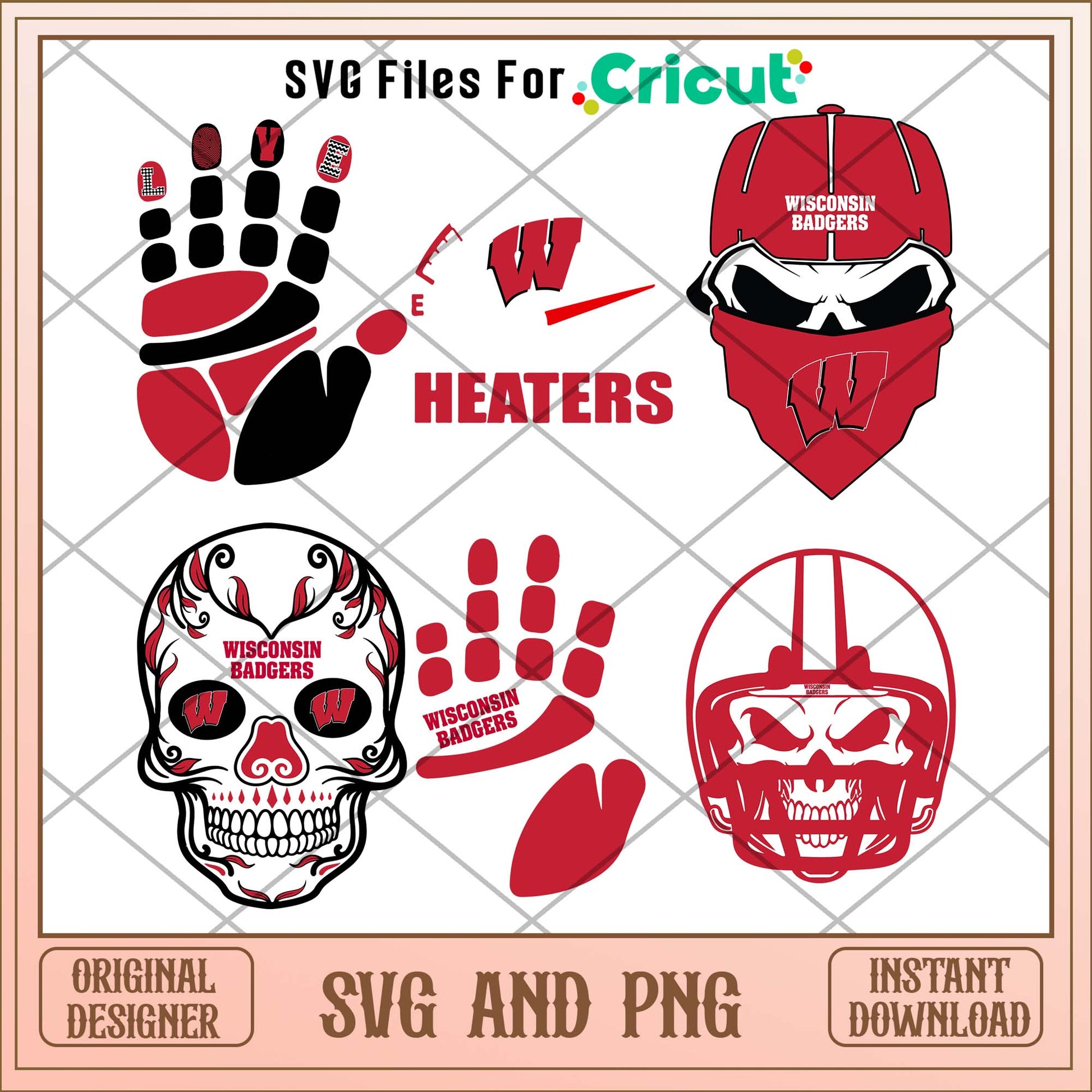 Wisconsin Badgers skull svg, Wisconsin Badgers svg bundle, NCAA svg