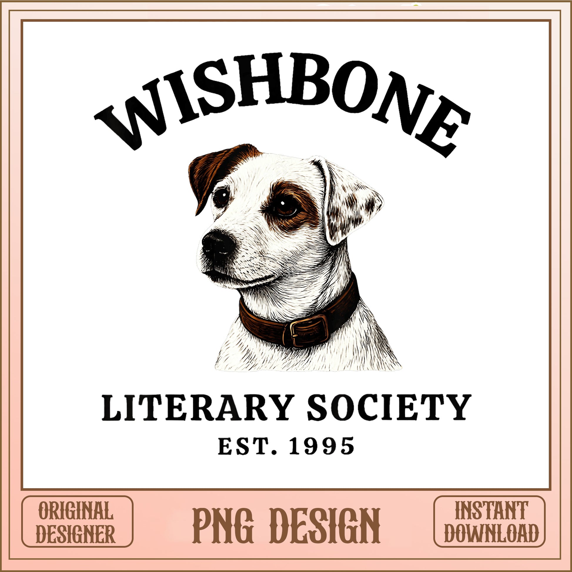 Wishbone Literary Society PNG, Book Club Dog PNG, Retro PNG
