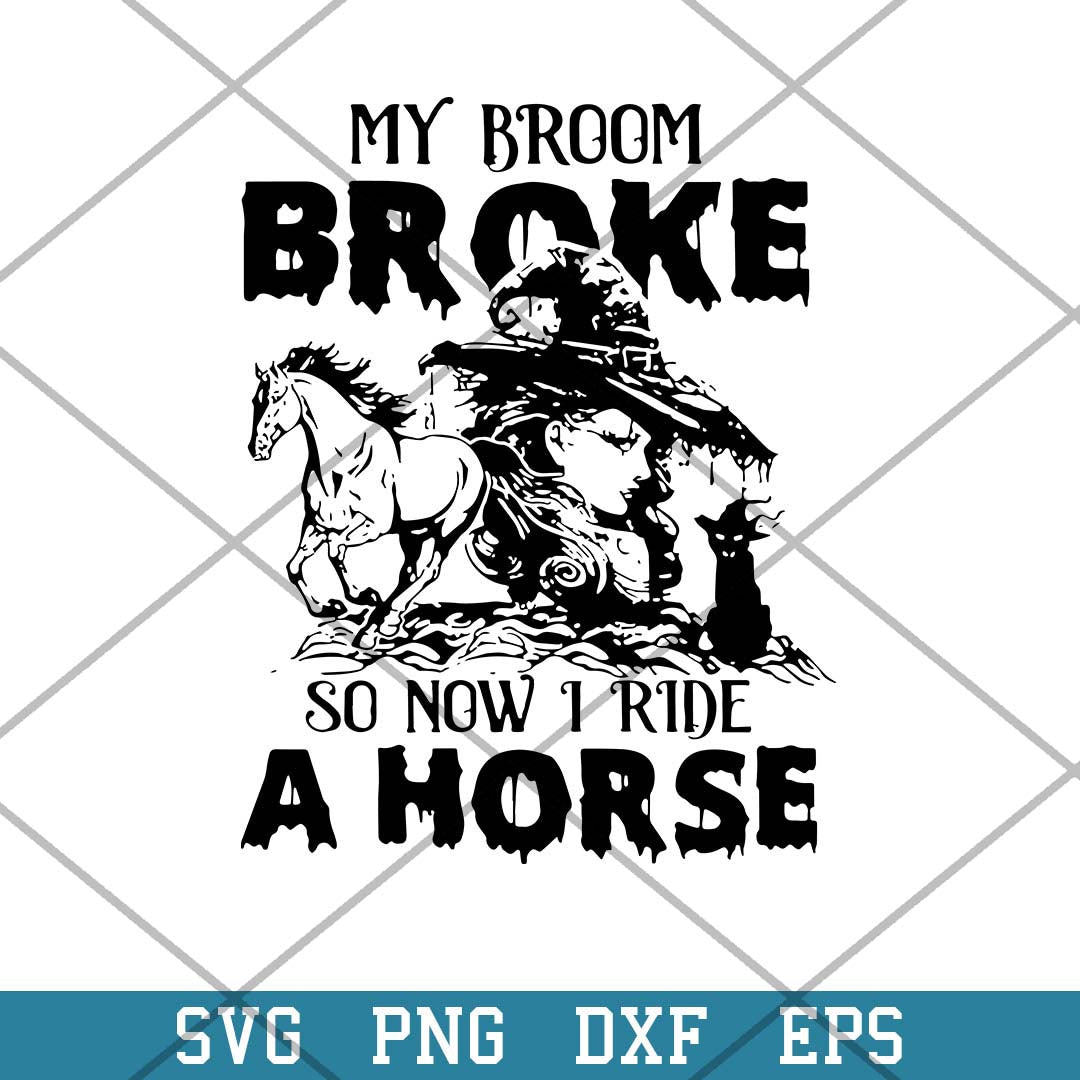 Witch My Broom Horse Svg, Halloween Svg-Svgfilesforcricut