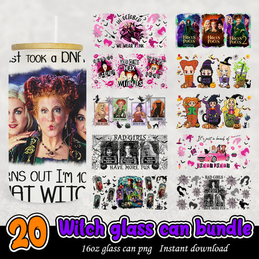 Witch Glass Can Wrap, Hocus Pocus tumbler bundle