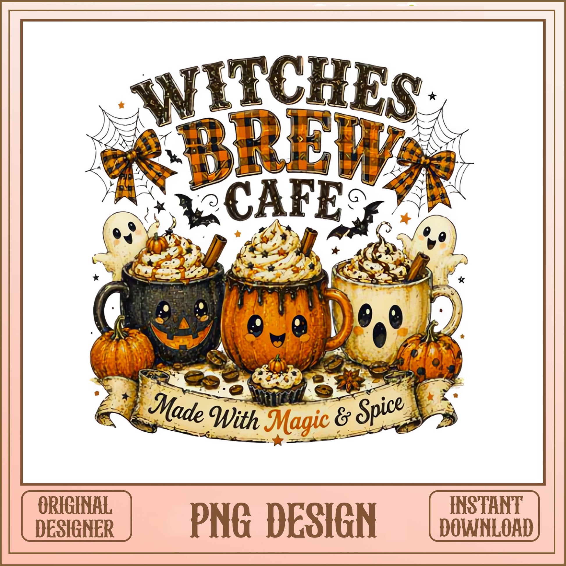 Witches Brew Cafe Halloween PNG, Spooky Coffee PNG, Halloween PNG