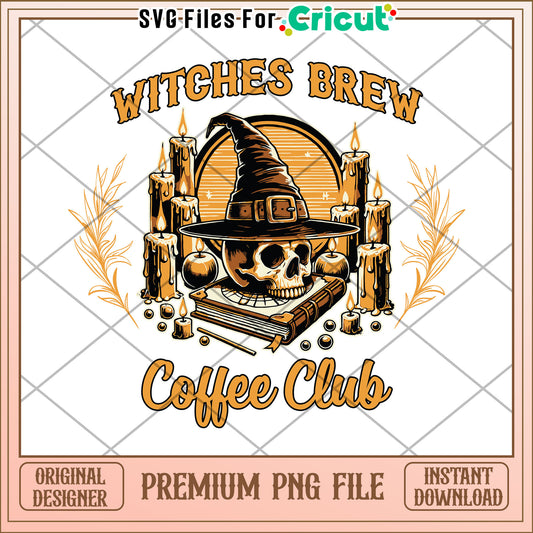 Witches brew coffee club png, halloween decorations png, halloween cartoon png