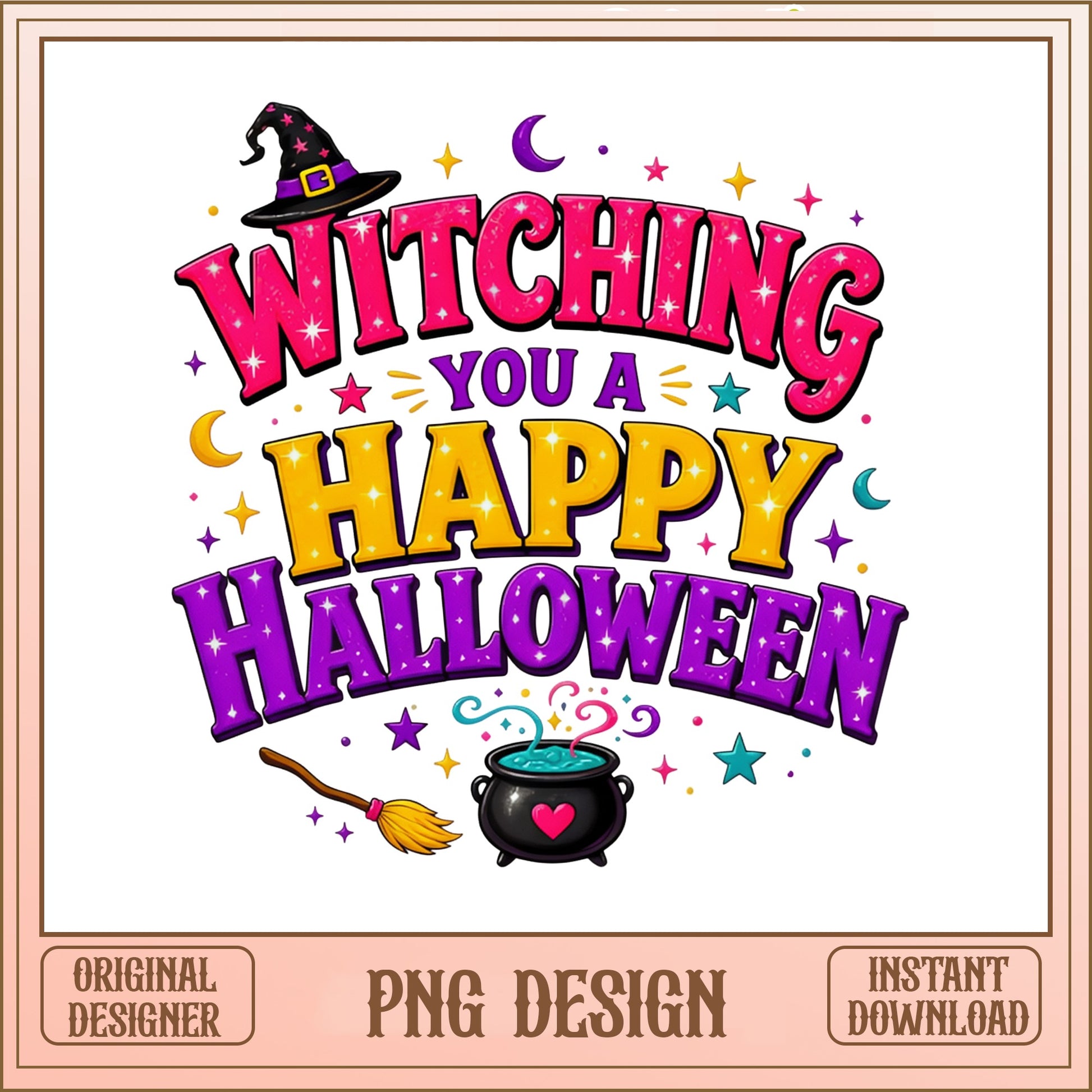 Witching You A Happy Halloween PNG, Witch Halloween PNG, Halloween PNG