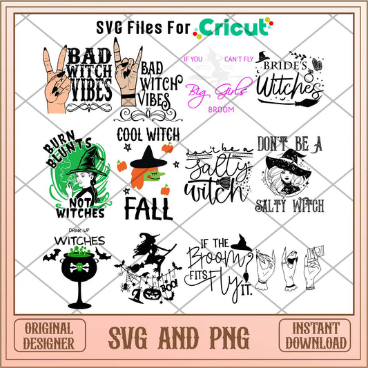 Witch svg bundle, Halloween Witch svg bundle - Svgfileforcricut