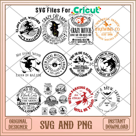 Witch logo svg bundle, Halloween Witch svg - Svgfileforcricut