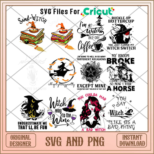 Bad Witch svg bundle, Halloween Witch svg bundle - Svgfileforcricut