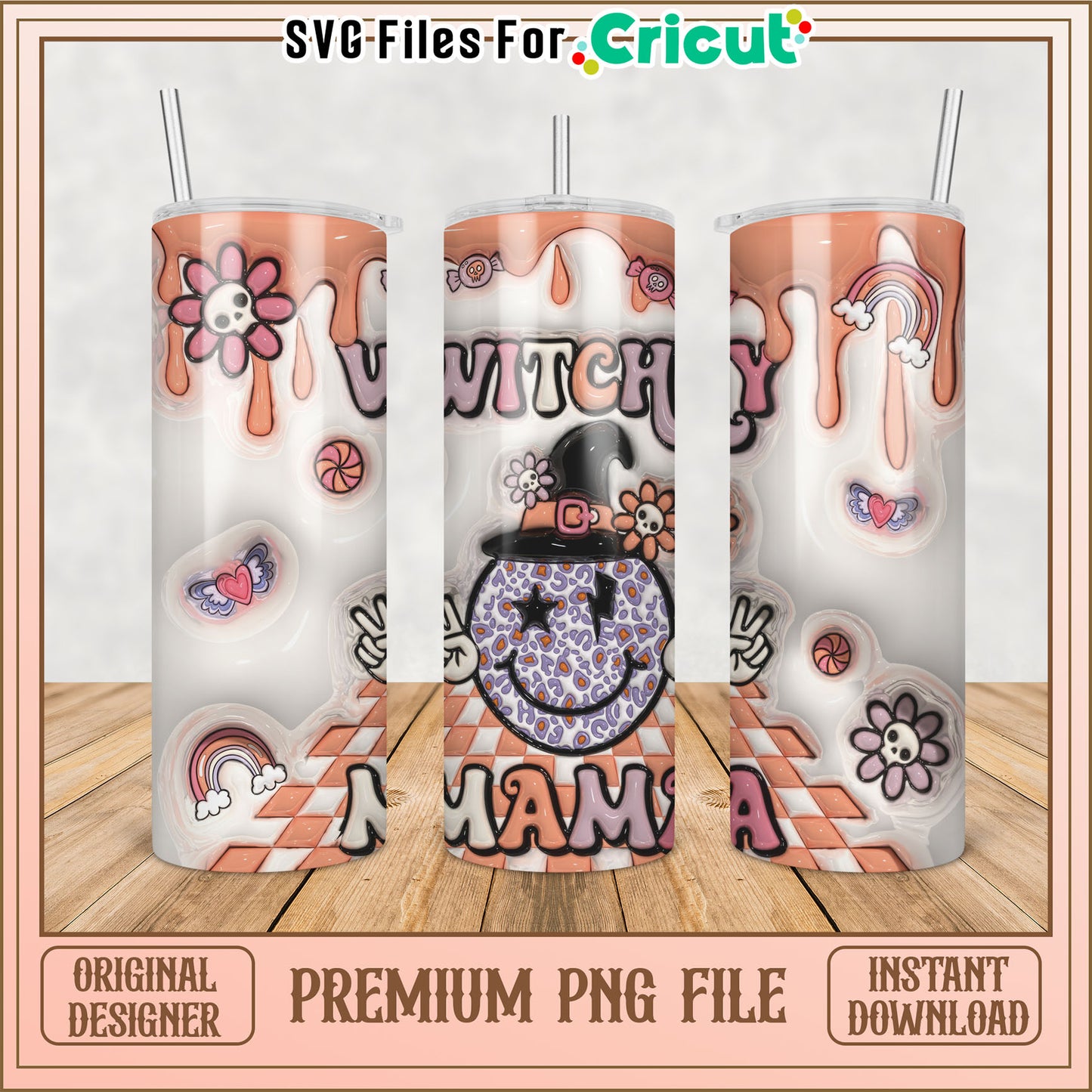 Witchy Mama Tumbler Design Premium PNG for Cricut Instant Download