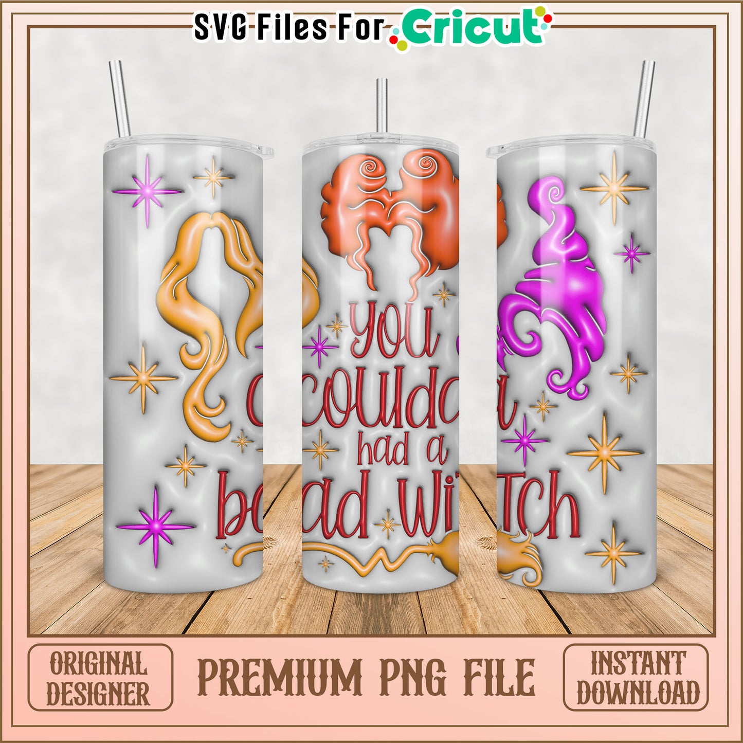 Witchy Tumbler PNG for Cricut Crafting and DIY Projects