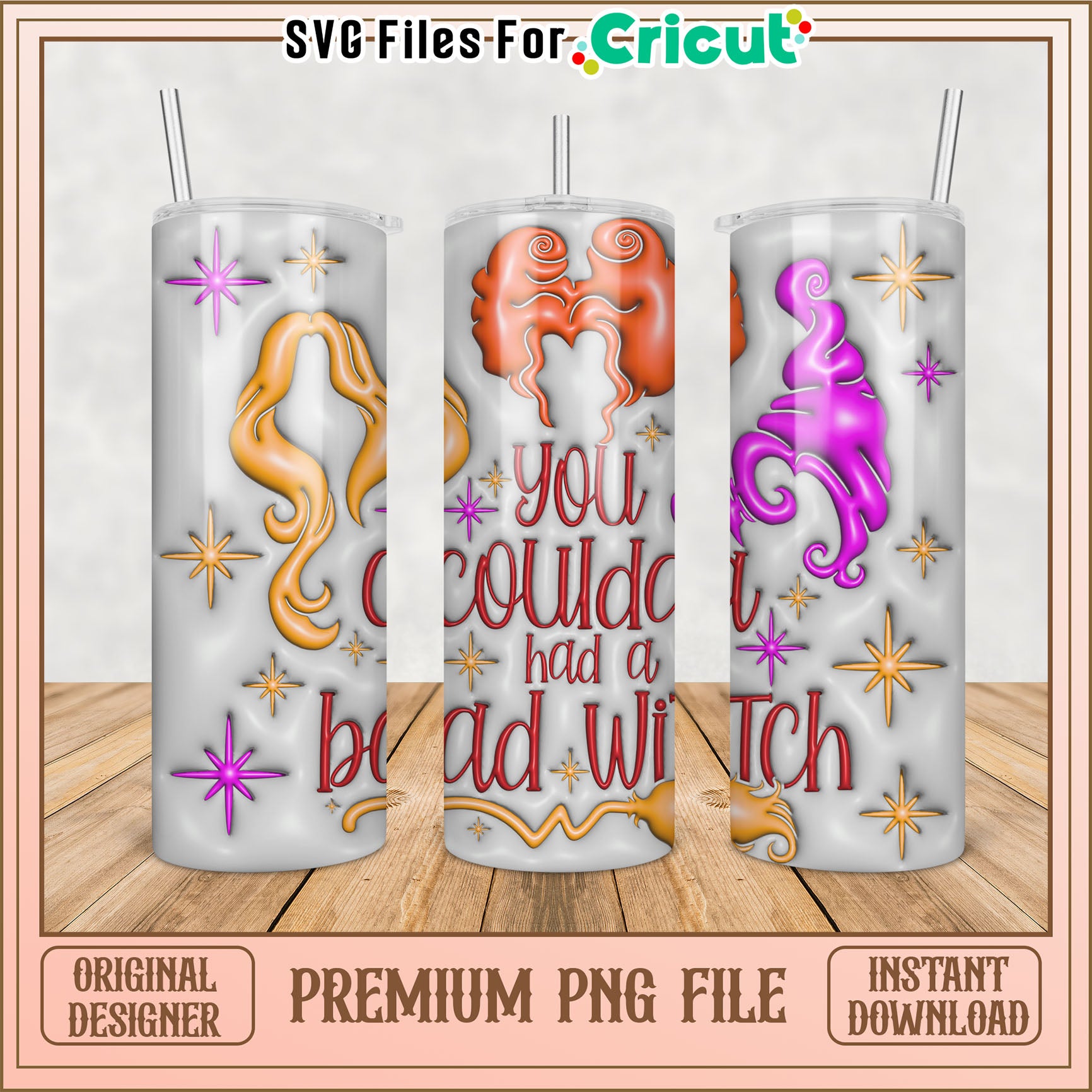 Witchy Tumbler PNG for Cricut Crafting and DIY Projects