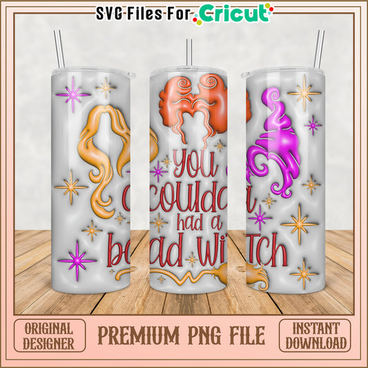 Witchy Tumbler PNG for Cricut Crafting and DIY Projects