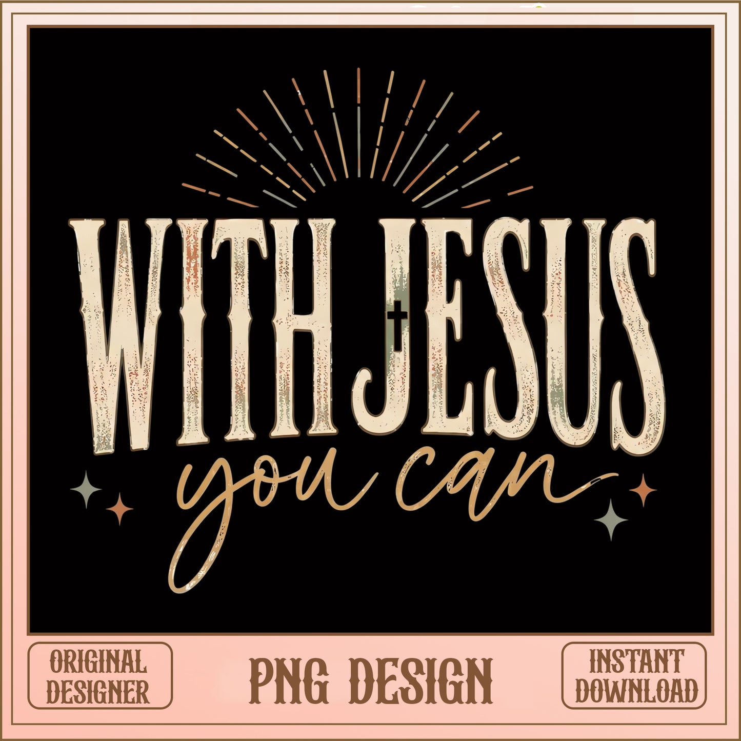With Jesus You Can PNG, Christian Faith Cross PNG, Religious PNG