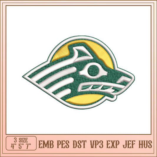 Wolf Head Embroidery Design