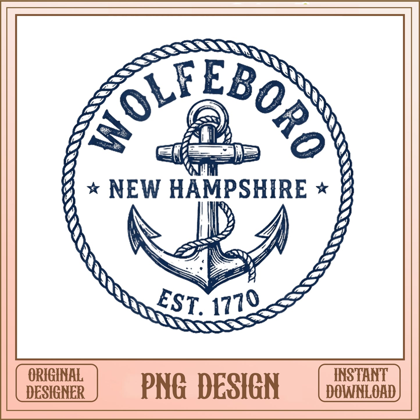Wolfeboro New Hampshire PNG, Anchor Nautical PNG, Vintage City PNG