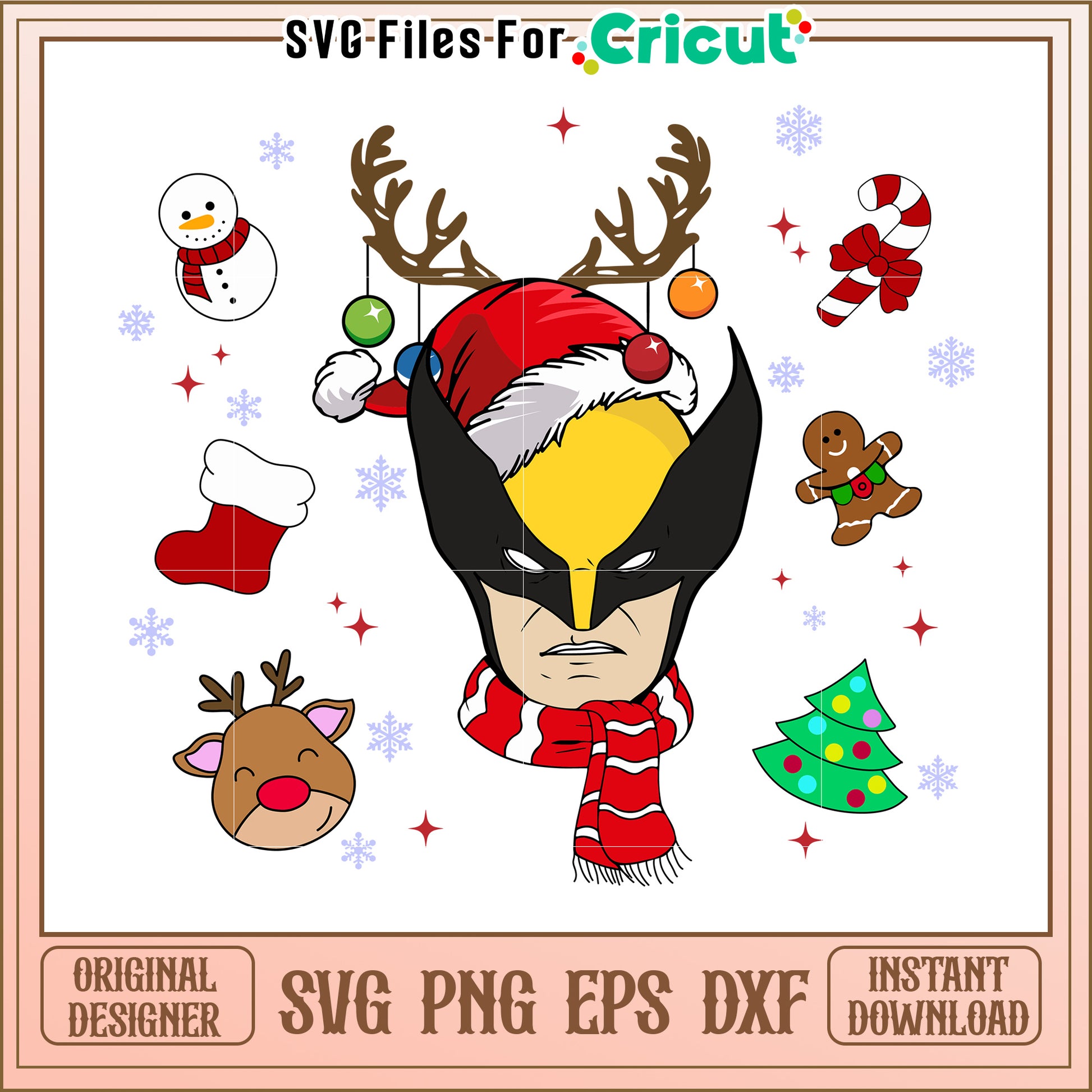 Wolverine Christmas SVG PNG EPS DXF