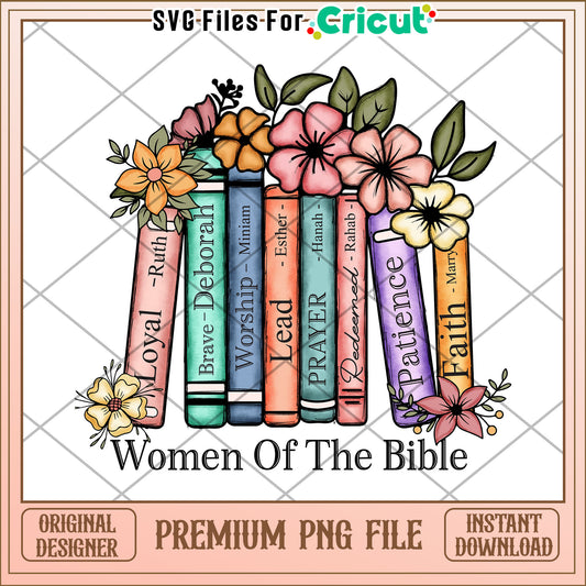Women of the Bible PNG Floral Book Art