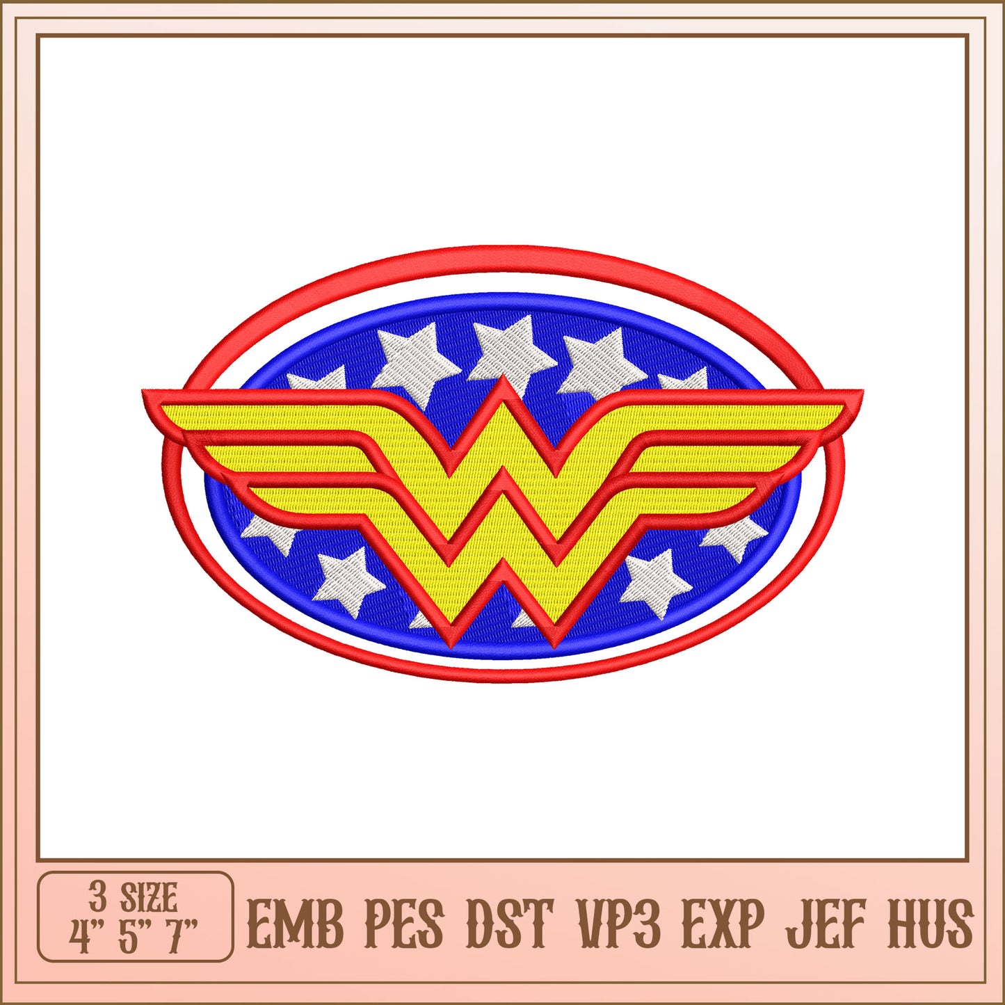 Wonder Woman Embroidery Design