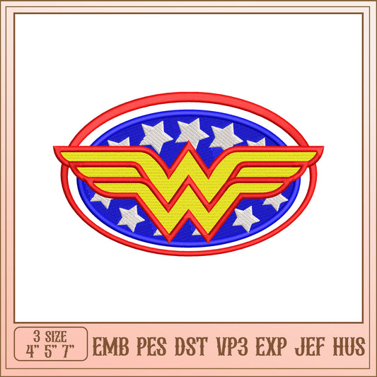Wonder Woman Embroidery Design