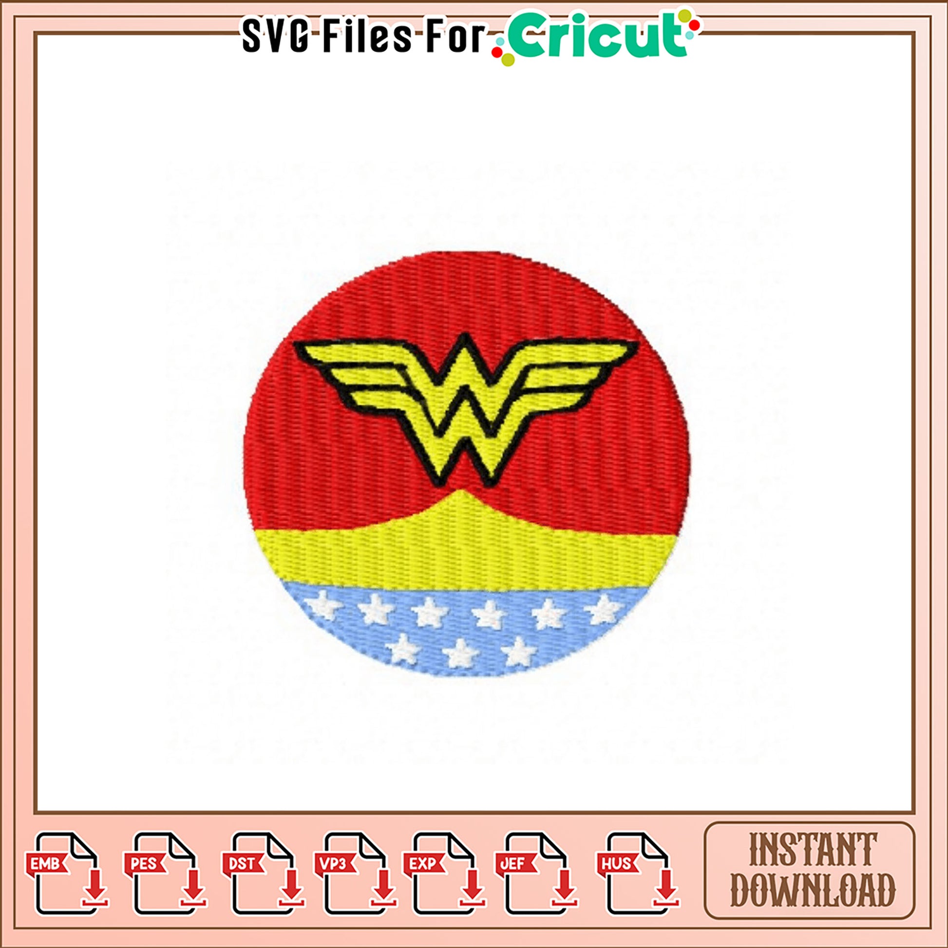 Wonder Woman Embroidery Design Instant Download