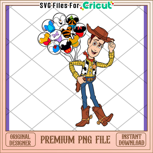 Woody Disney Balloons PNG Download