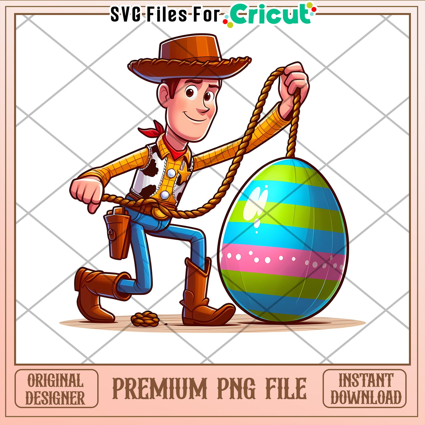 Woody Easter Egg PNG Cricut File