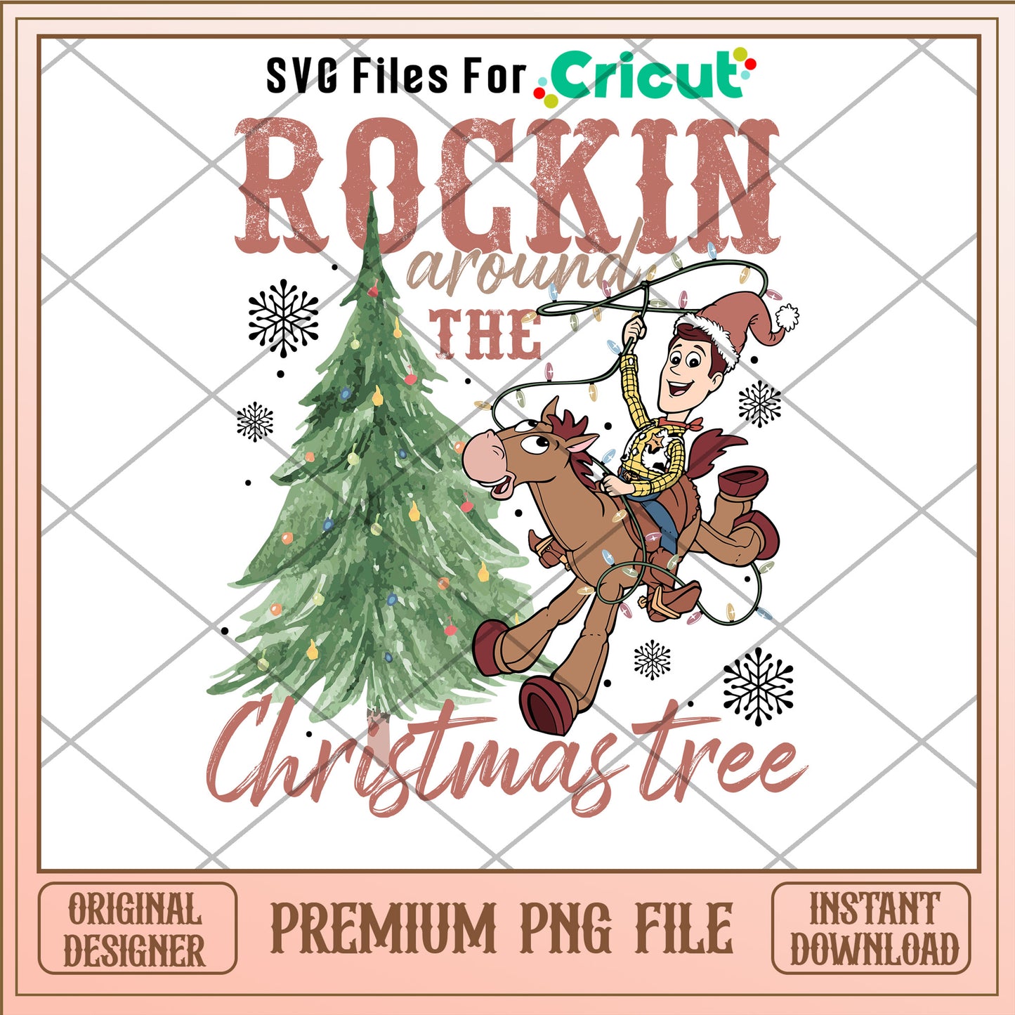 Woody rockin around the christmas tree png, toy story png