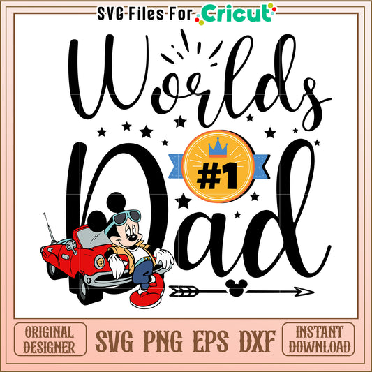 Worlds Best Dad Mickey SVG Design