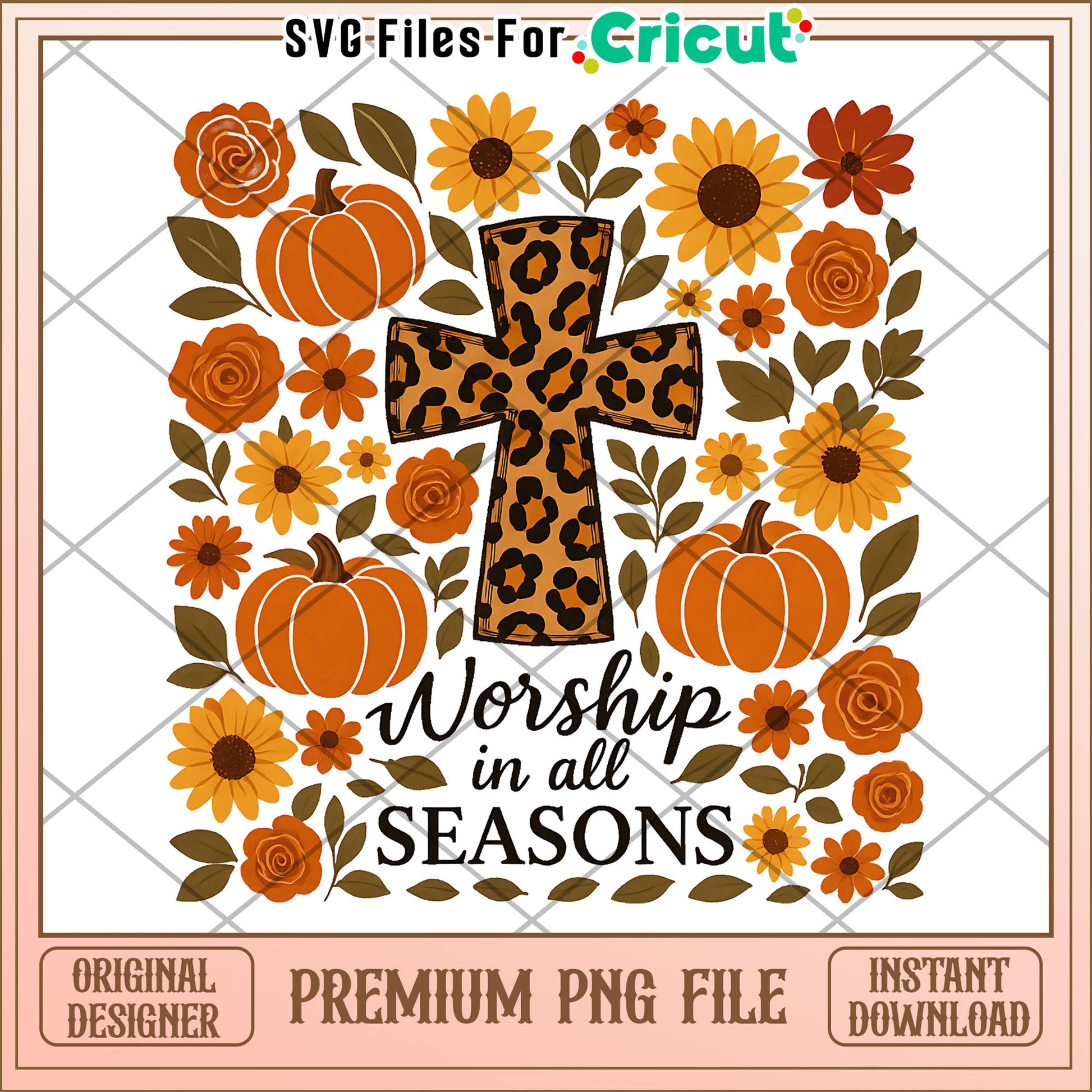 Worship in all seasons png, autumn png, fall cute characters png