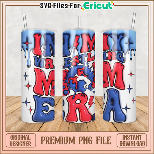Wrestling Mom Tumbler PNG Design