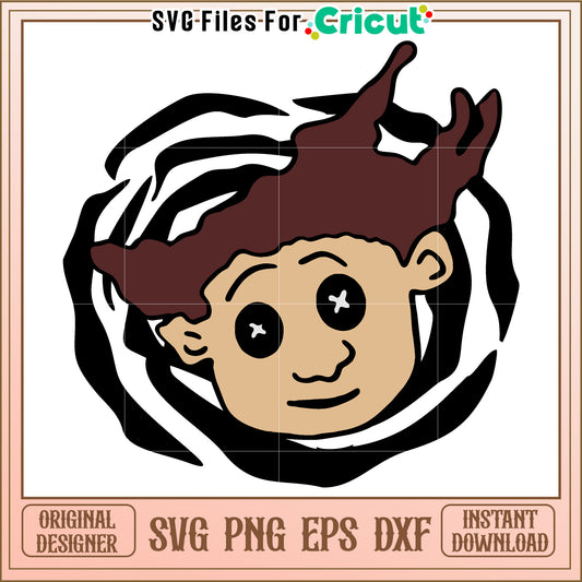 Wybie head design svg, coraline movie svg, sesame toys svg