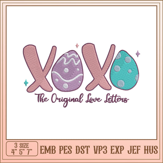 XOXO Easter Eggs Embroidery Design