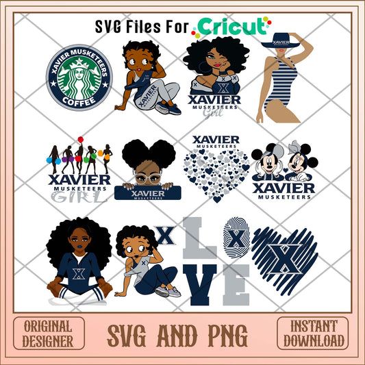 Xavier Musketeers girl svg, Xavier Musketeers svg bundle, NCAA svg