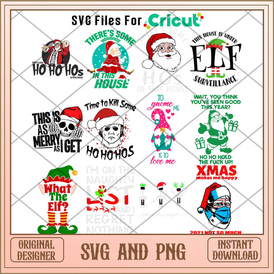 Merry Christmas hohoho svg bundle, Christmas day svg - Svgfileforcricut