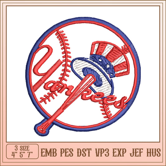 Yankees Baseball Embroidery Design