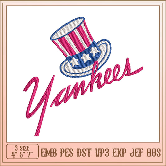 Yankees Hat Embroidery Design