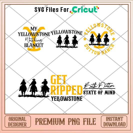 Yelllow Stone get ripped png bundle, Yelllow Stone bundle - Svgfileforcricut