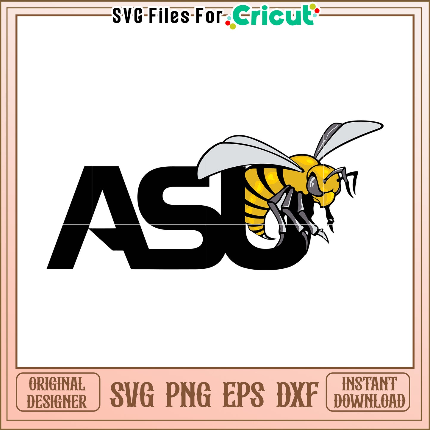 Yellow Bee Logo SVG Design for Cricut, Perfect for Creative Projects