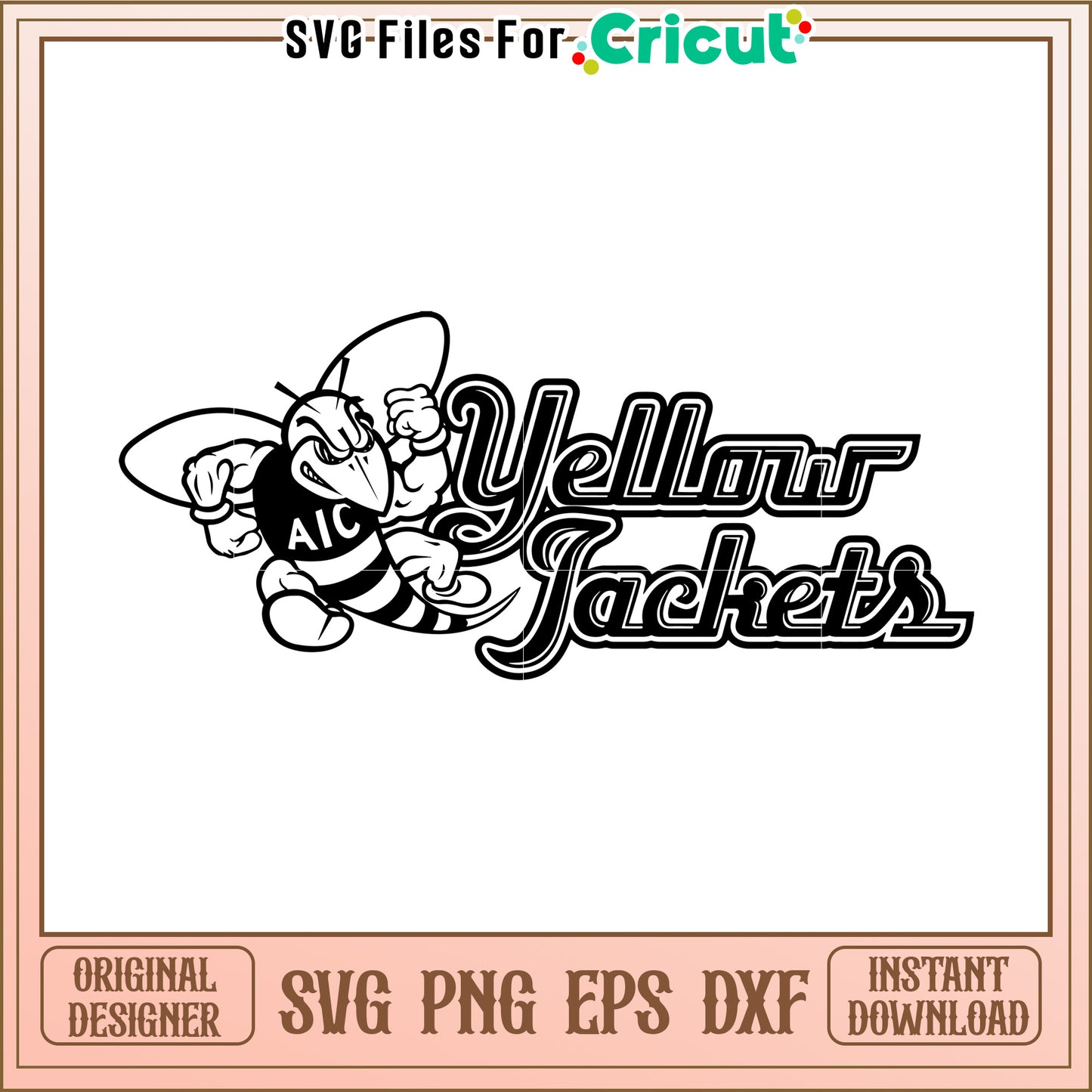 Yellow Jackets SVG design for Cricut projects, perfect for team spirit crafts