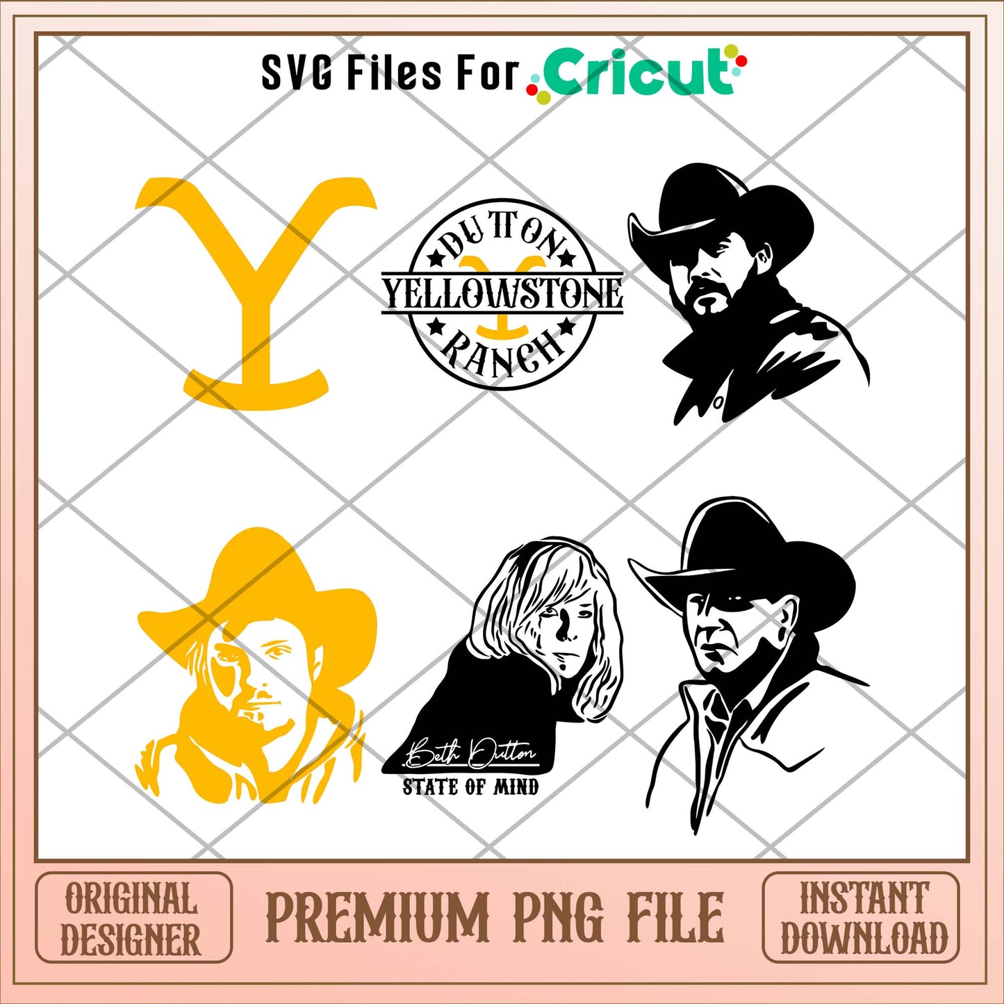 Yelllow Stone characters png bundle, Yelllow Stone bundle - Svgfileforcricut