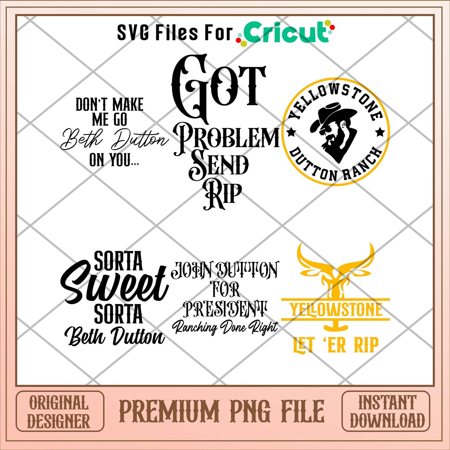 Yelllow Stone quotes png bundle, Yelllow Stone bundle - Svgfileforcricut