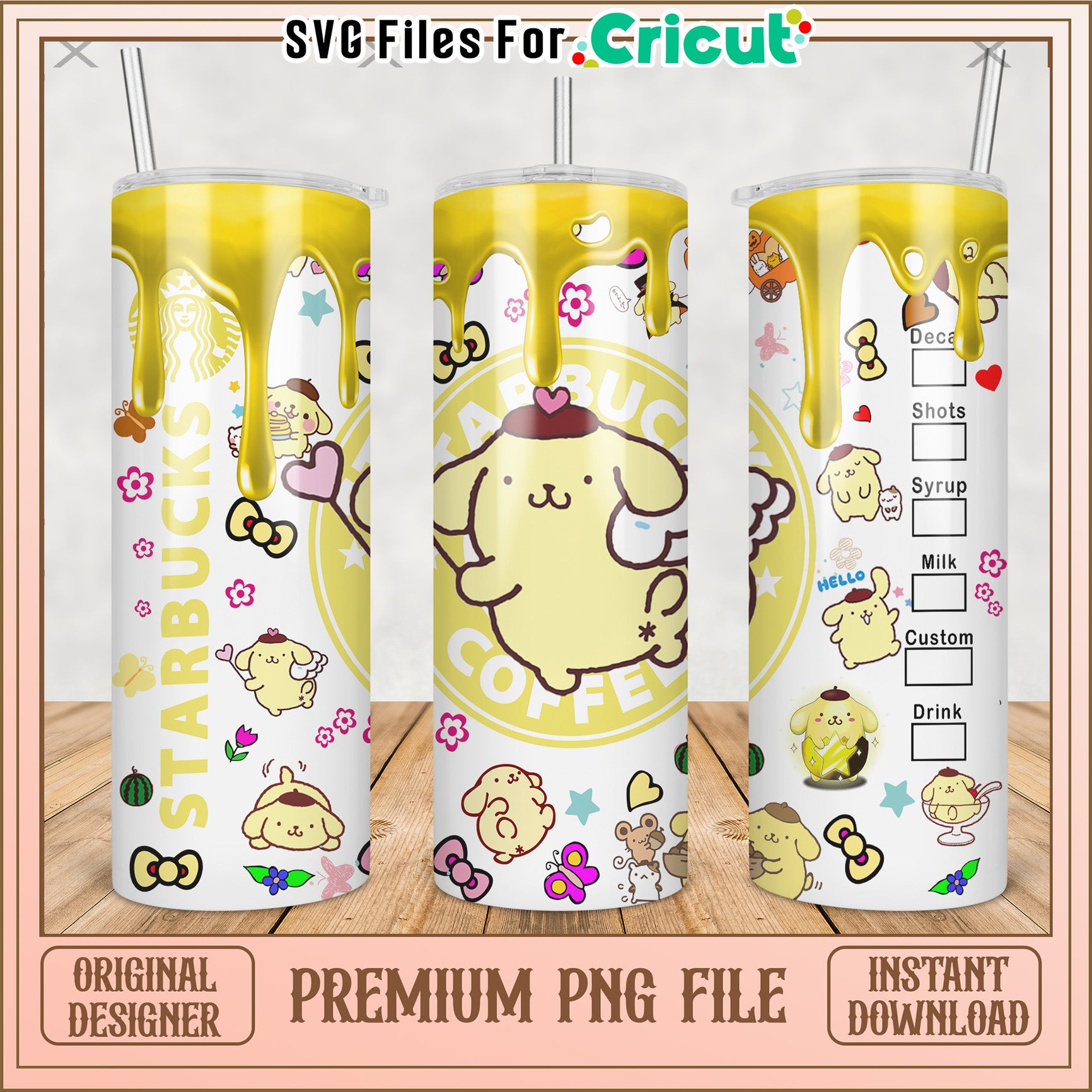 Yellow dog tumbler png, lovely cartoon png, cartoon tumbler png