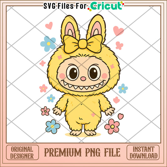 Yellow labubu deisgn png, labubu clothes​ png, labubu price​ png