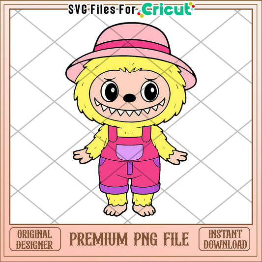 Yellow labubu design png, labubu cartoon png, labubu characters​​ png
