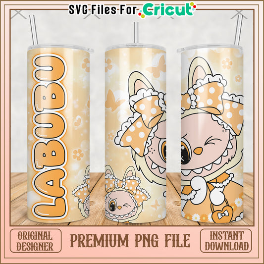 Yellow labubu tumbler png, labubu clothes​ png, labubu clothes​​ png