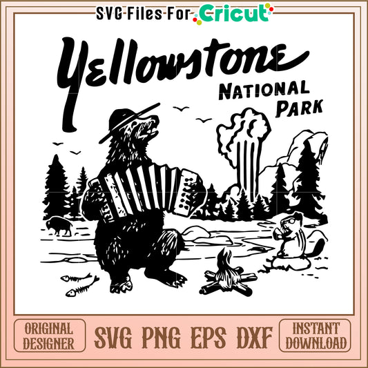 Yellowstone National Park Bear SVG