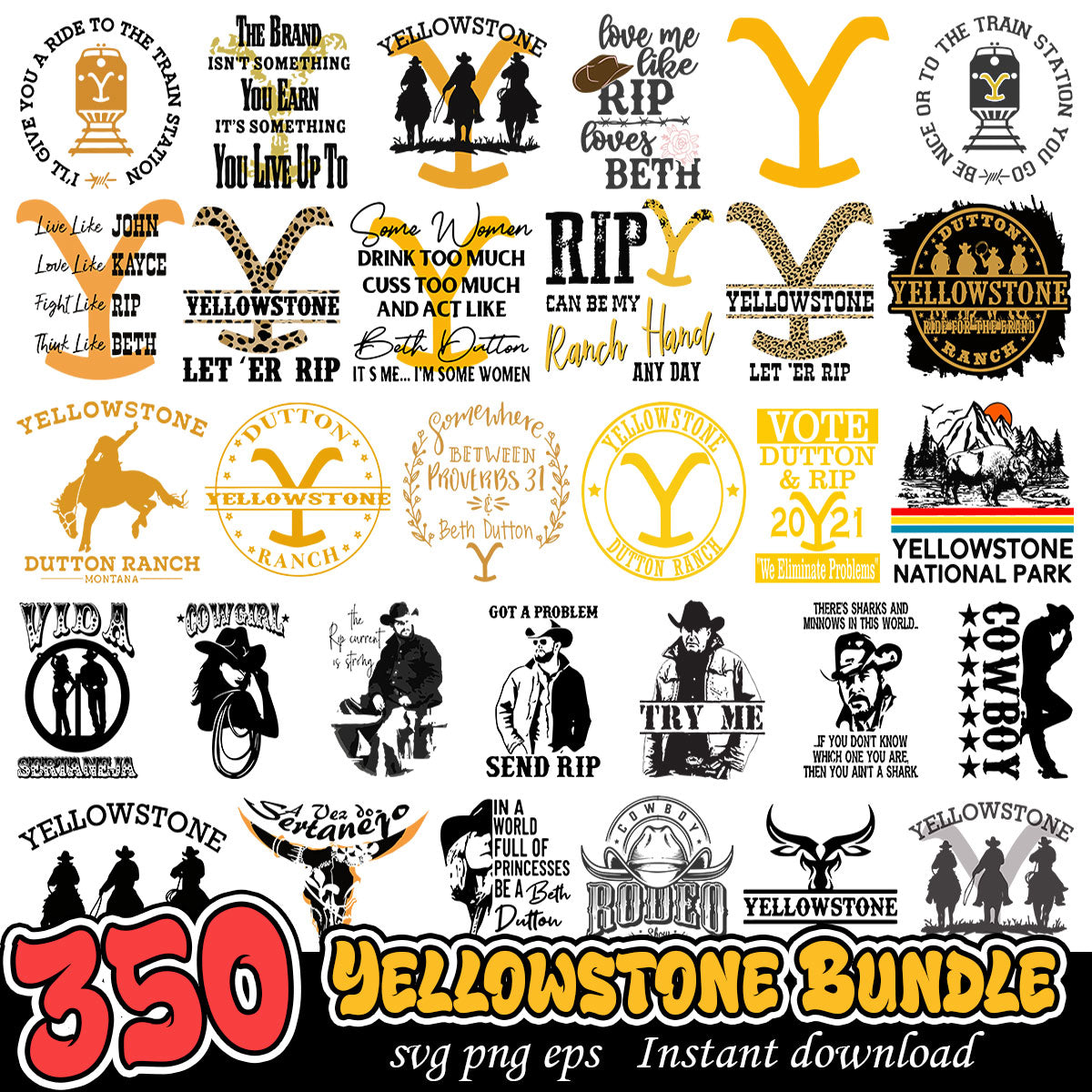 Yellowstone Bundle svg, Yellowstone series svg bundle