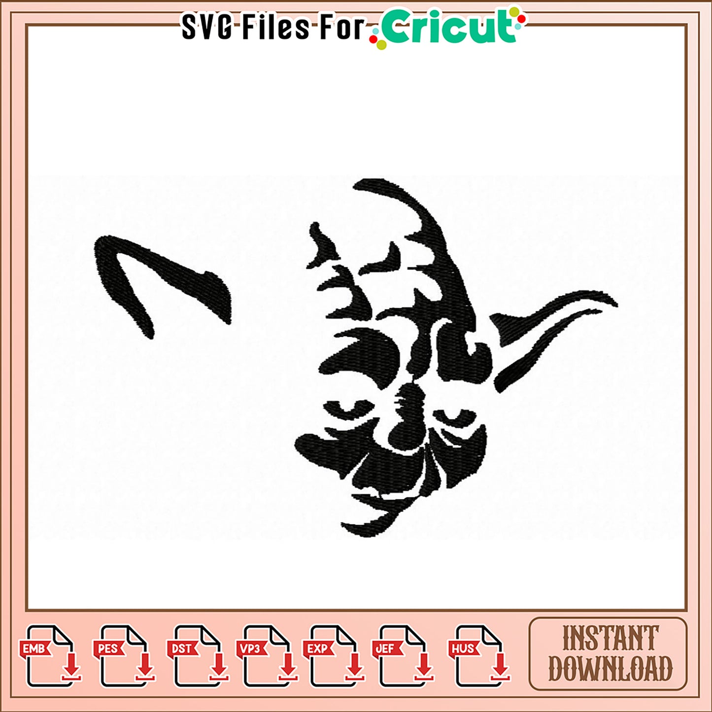 Yoda Embroidery Design Instant Download for Crafting
