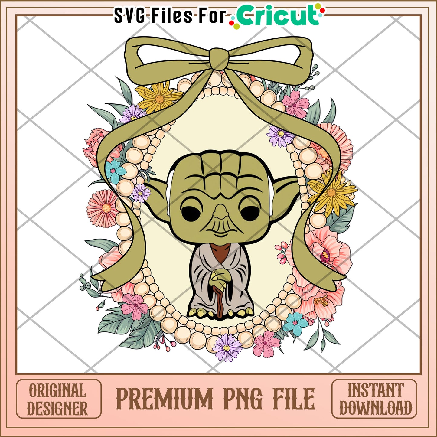 Yoda Floral PNG Sublimation Design